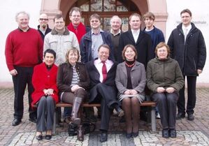 stehend v.l.n.r.: Rolf Seiter, Jochen Stolz, Stefan Willich, Gerhard Bundschuh, Klaus Scholz, Tillmann Zeller, Bernd Leh